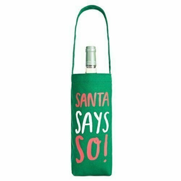Other - Celebrate Shop ‘Santa Says So!’ Fabric Wine Bag